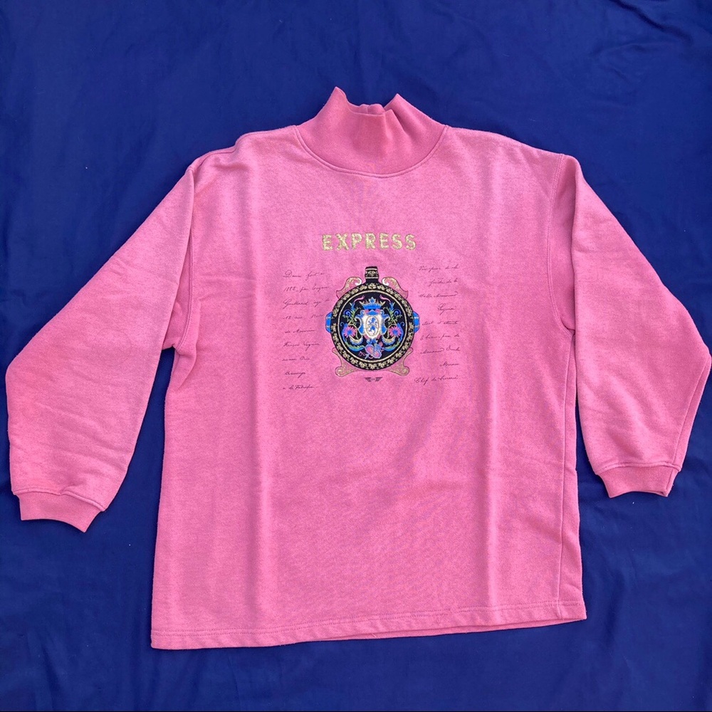 1980s Express pink mock neck sweater 🌸